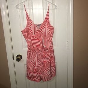 Red and white romper